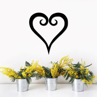 Curly Heart Decor | Metal Heart Sign | Wedding Decor | Love Decor | Kids Room Decor | Valentine's, Wedding or Anniversary Gift for Her